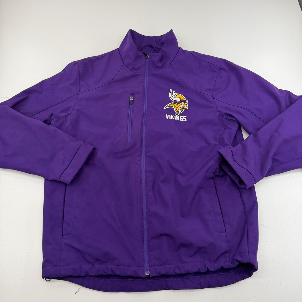 NFL G-III Minnesota Vikings Mens Purple Softshell Full Zip Fleece Jacket Large
